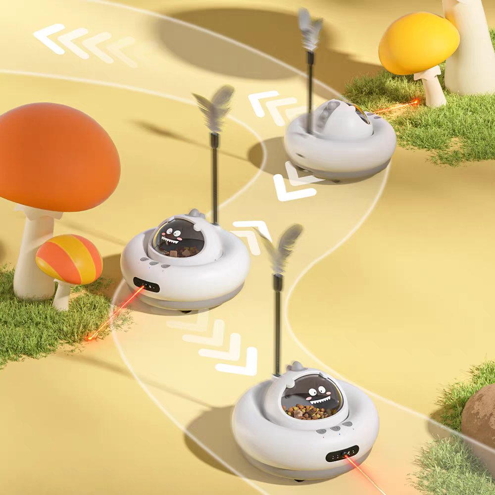 Automatic Laser Cat Toy & Feeder: 2-in-1 Smart Companion for Happy, Healthy Cats